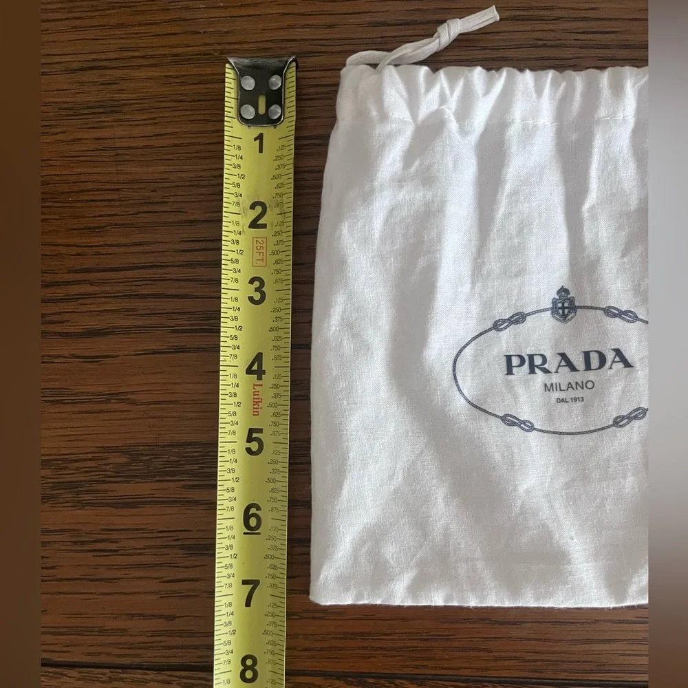 PRADA MINI WHITE DRAWSTRING DUST BAG 7” x 7”